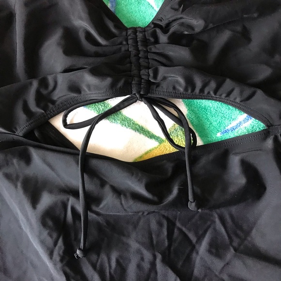 NWOT One Piece Bathing Suit Cut Out Drawstring - Picture 2 of 4